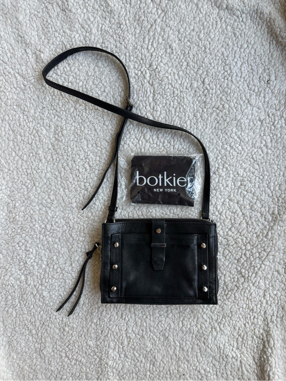 Botkier Warren Studded Black Leather Crossbody Bag - Picture 2 of 9